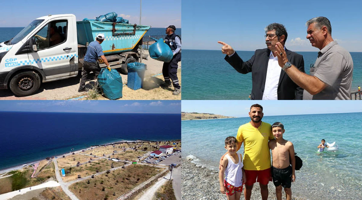 30 dereceyi bulan sıcakta, T&uuml;rkiye'nin g&ouml;l kıyısındaki tek mavi bayraklı plajında serinliyorlar