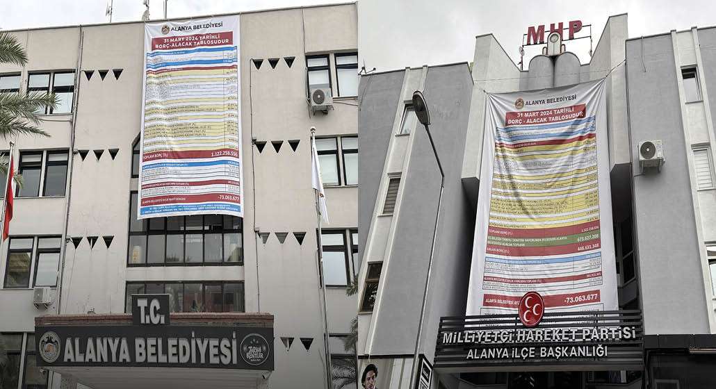 Alanya'da CHP'li belediye ile MHP arasında afişli borç atışması