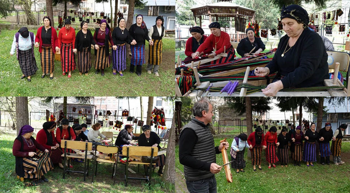 'Altın Kızlar' dayanışması; t&uuml;rk&uuml;lerle dokunan 'dastar'a horonlu tanıtım