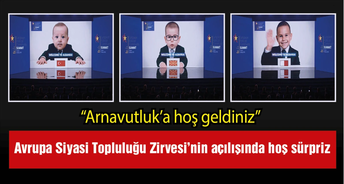 Arnavutluk'ta Cumhurbaşkanı Erdoğan ve liderlerin yapay zekayla oluşturulan çocukluk görüntüleri izletildi
