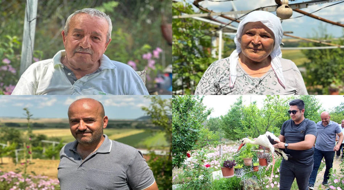 Bahçelerine düşen yaralı leyleğe sahip çıkıp, balıkla beslediler