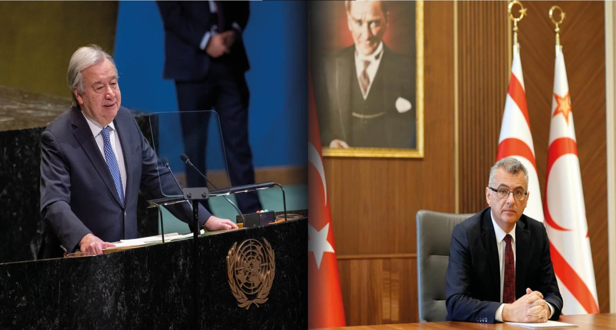 BM Genel Sekreteri Guterres, KKTC Cumhurbaşkanı Erh&uuml;rman ile bir araya geldi