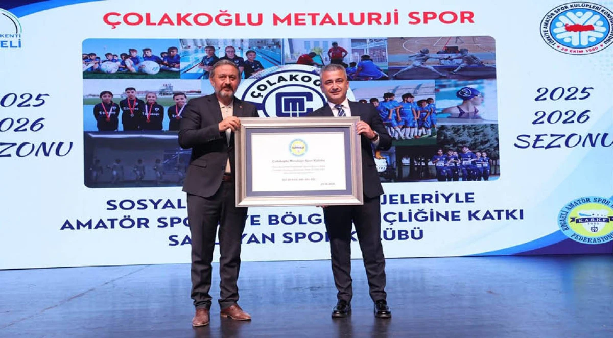 &Ccedil;olakoğlu Metalurji Spor Kul&uuml;b&uuml;&rsquo;ne KASKF&rsquo;den başarı plaketi