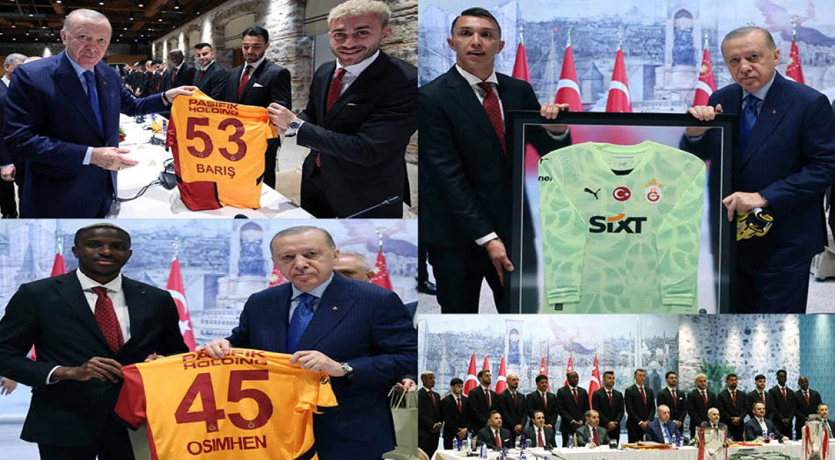 Cumhurbaşkanı Erdoğan, şampiyon Galatasaray'ı kabul etti