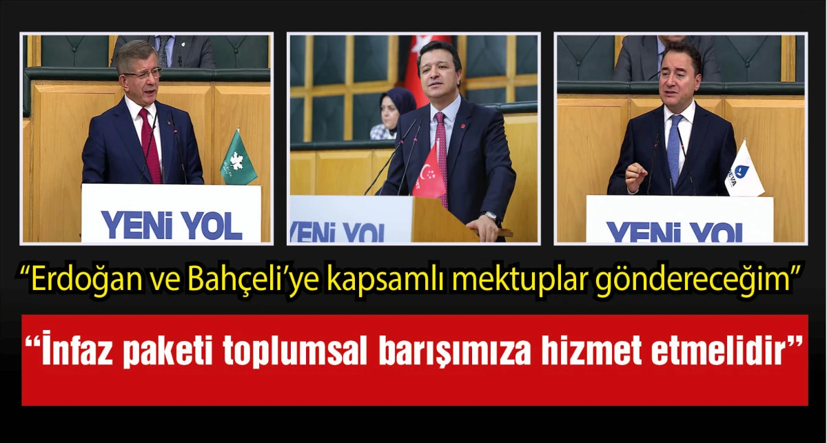 Davutoğlu, Babacan ve Arıkan grup toplantısında konuştu