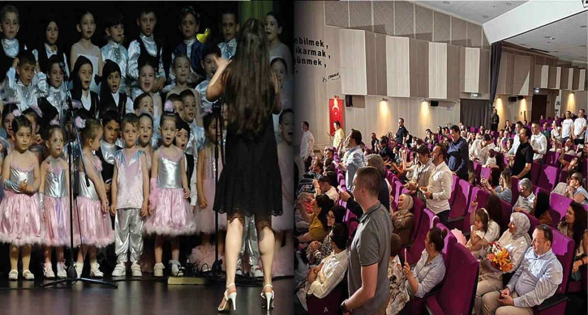 Duygulandıran koro; sahnede &ccedil;ocuklar, salonda babalar