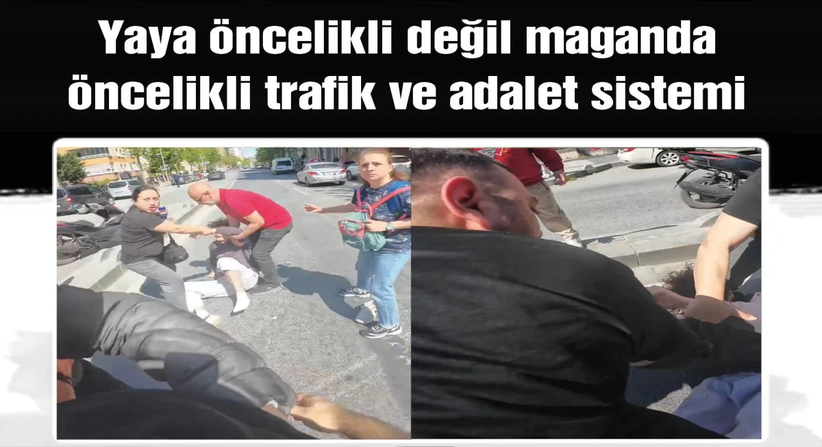 Esenyurt'ta yaya geçidinde tekmeli yol verme kavgası