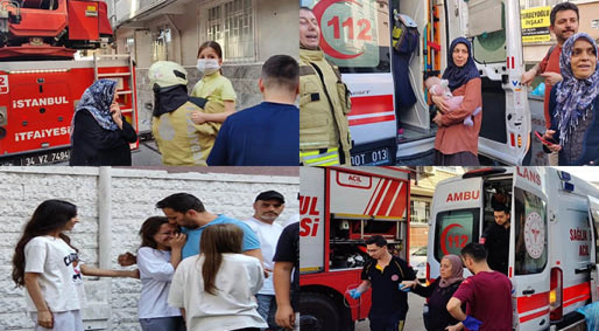 Gaziosmanpaşa'da yangında kurtarıldı; merak ettiği kardeşleriyle ambulansta buluşturuldu