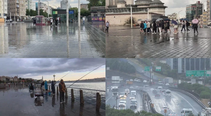 İstanbul&rsquo;da sağanak etkili oluyor; yollar g&ouml;le d&ouml;nd&uuml;