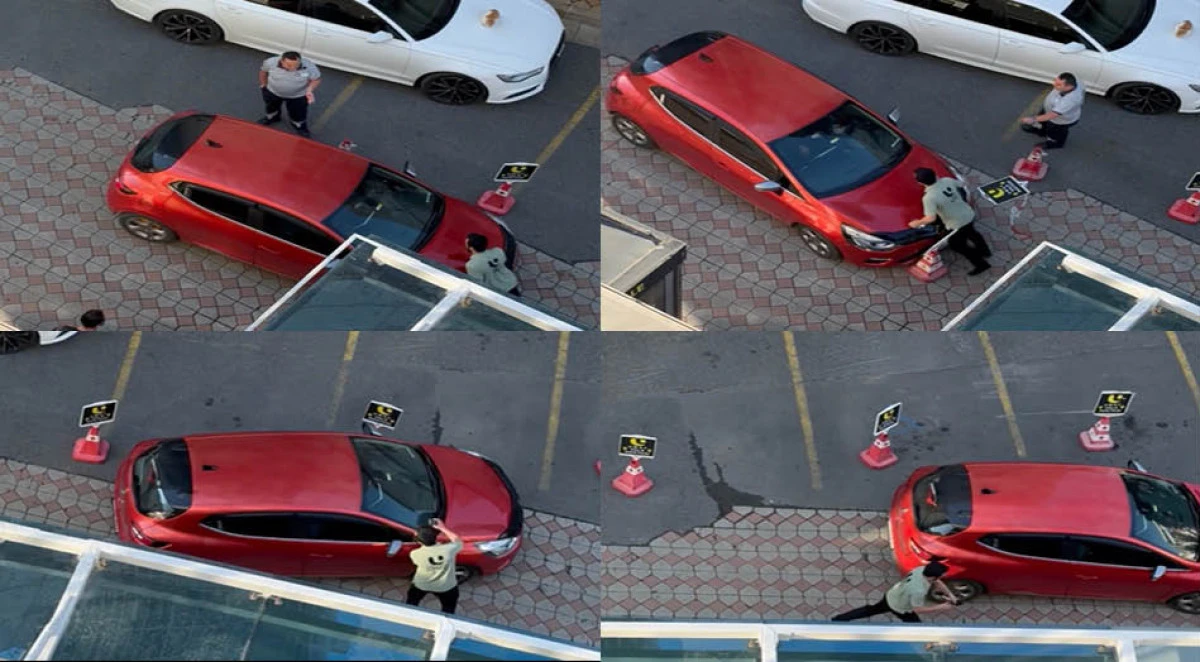 Kağıthane&rsquo;de hastanede otopark &uuml;cretine itiraz etti; aracını valenin &uuml;zerine s&uuml;rd&uuml;