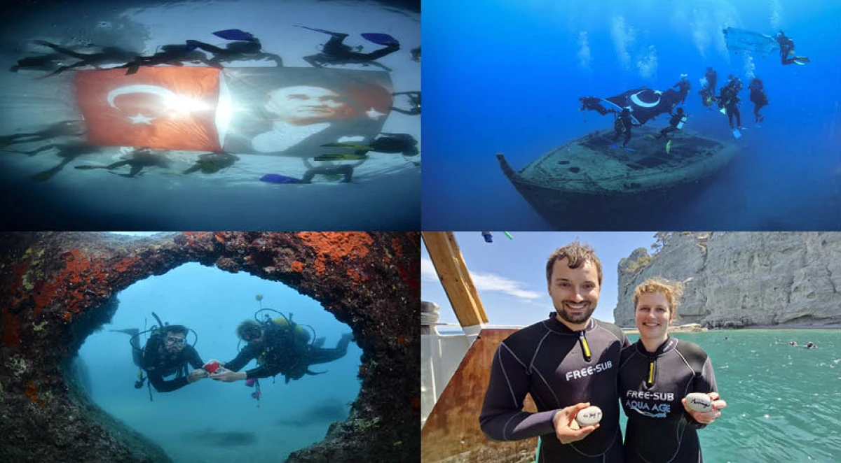 Kemer'in su altı güzellikleri dalış etkinlikleriyle gözler önüne serildi