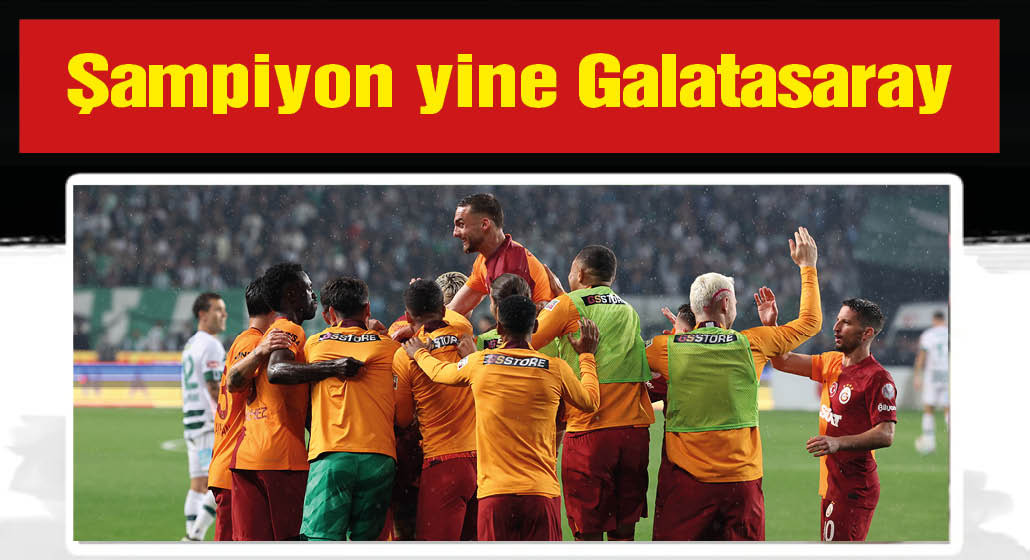 Süper Ligde Galatasaray Konya deplasmanında 3-1 skorla kazanarak yeniden şampiyon oldu