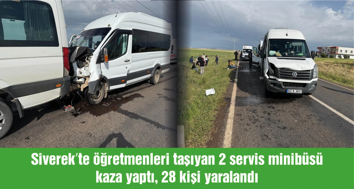 Öğretmenleri taşıyan 2 minibüs çarpıştı; 28 yaralı