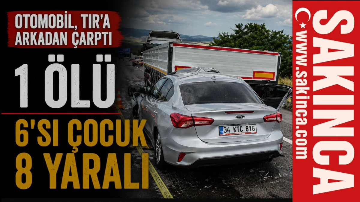 Otomobil, TIR'a arkadan &ccedil;arptı: 1 &ouml;l&uuml;, 6'sı &ccedil;ocuk 8 yaralı