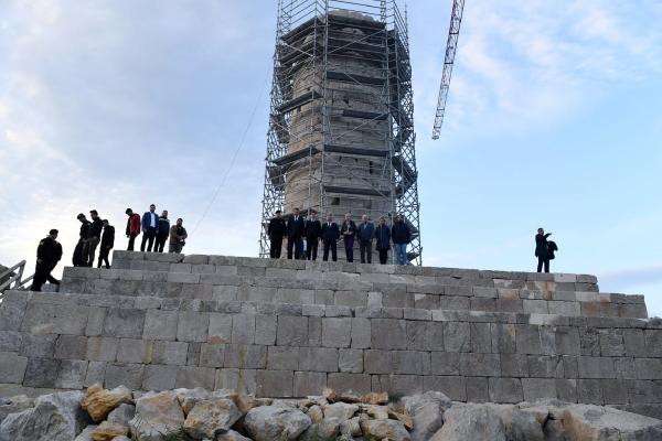 Patara deniz fenerinin 16 metresi tamamlandı