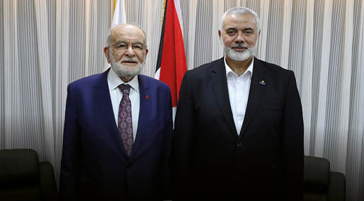 Saadet Partisi lideri Karamollaoğlu, Hamas Siyasi Büro Başkanı Haniye ile görüştü