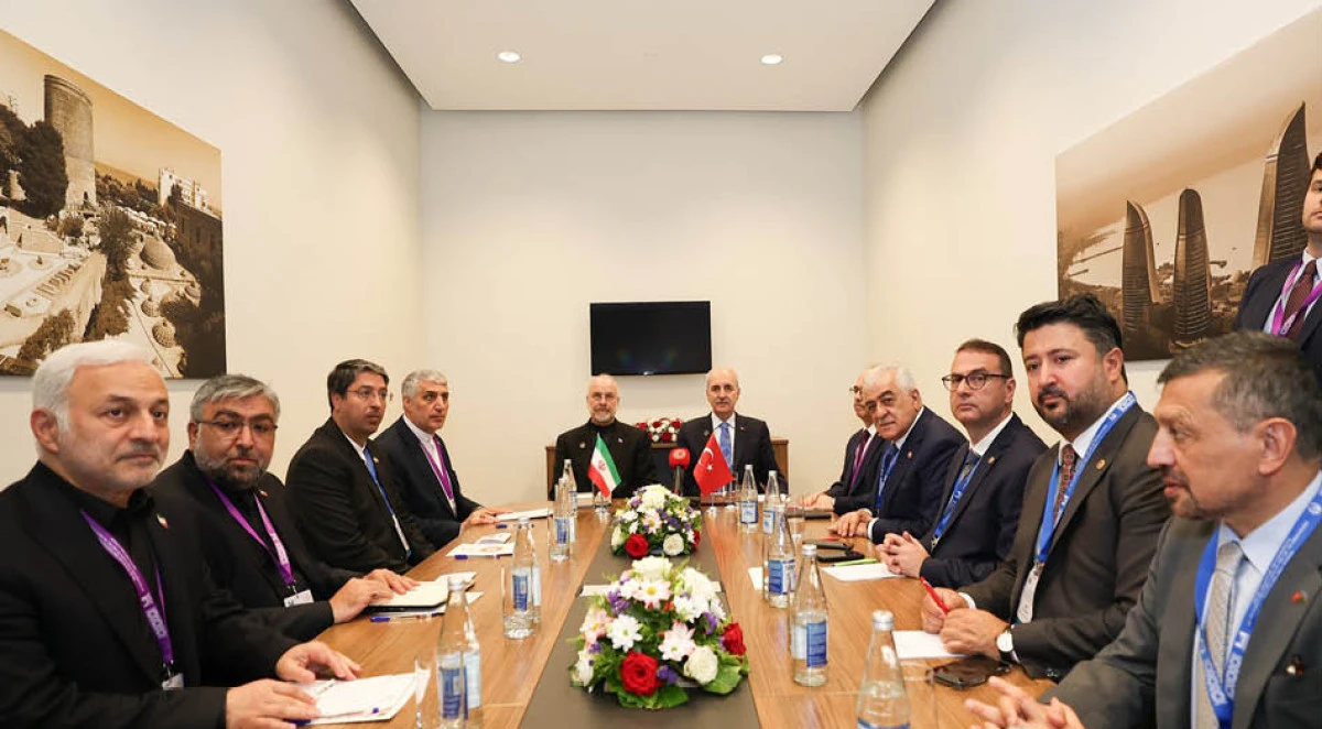 TBMM Başkanı Kurtulmuş, İran Meclis Başkanı Kalibaf ile g&ouml;r&uuml;şt&uuml;