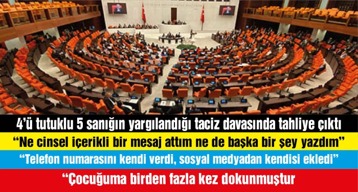 TBMM'deki taciz davasında 4 sanığa tahliye