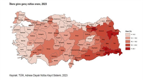 Türkiye'de nüfusun yüzde 15,1'ini gençler oluşturuyor