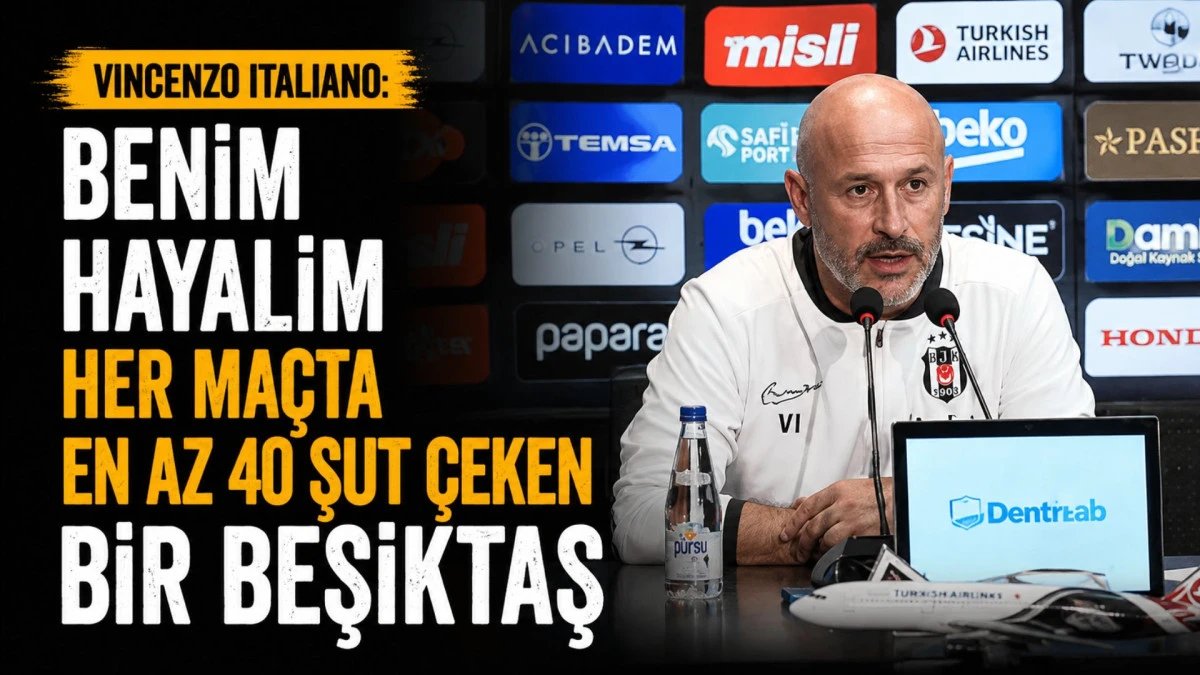 Vincenzo Italiano: Benim hayalim her ma&ccedil;ta en az 40 şut &ccedil;eken bir Beşiktaş