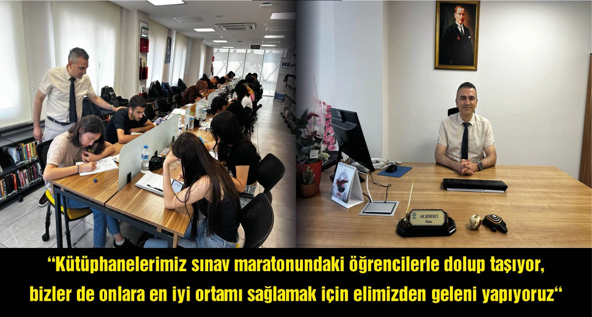 YKS'ye hazırlanan öğrenciler, kütüphaneye 'kamp' kurdu