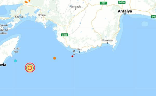 Akdeniz çevresinde 5.4 büyüklüğünde deprem